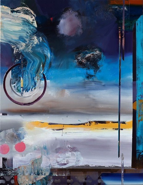 Rayk Goetze: Furt Zwo, 2017, Öl und Acryl auf Leinwand, 130 x 110 cm
